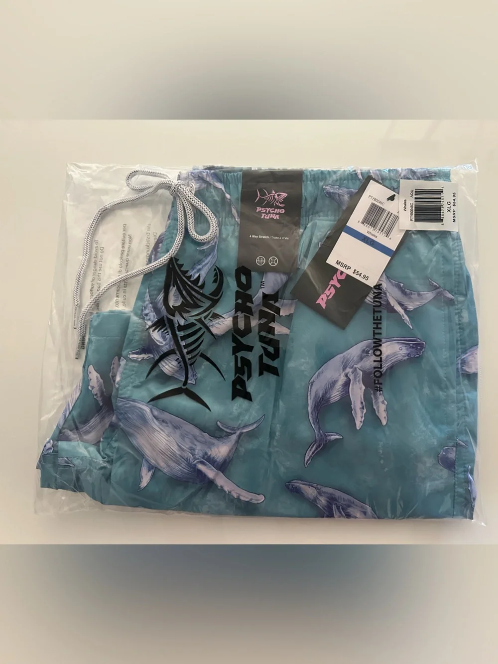 Psycho Tuna Hawaiian Whales Swim Trunks Men’s XL
